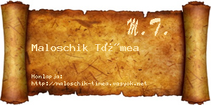 Maloschik Tímea névjegykártya